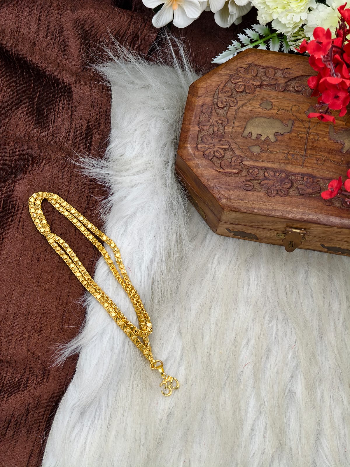 Forming matte finished (1Gram gold plated) Leaf Chain With Doller