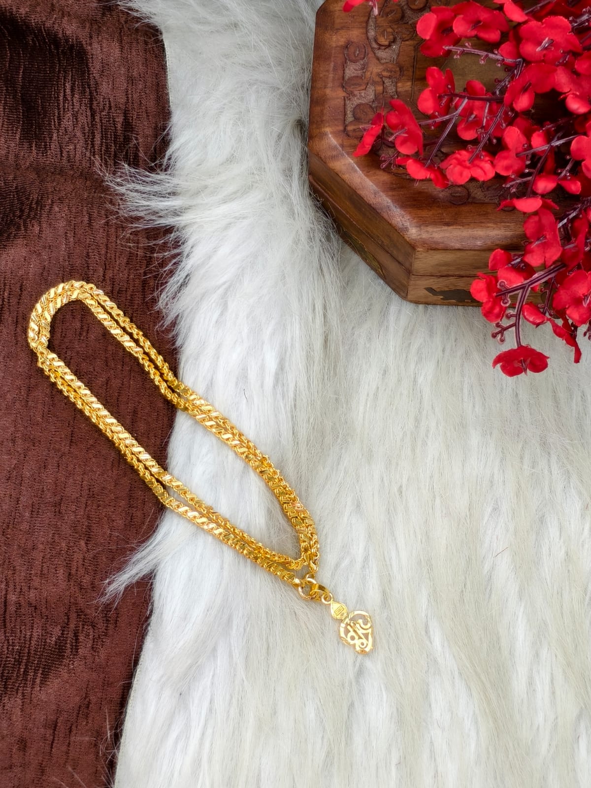 Forming matte finished (1Gram gold plated) Leaf Chain with Doller