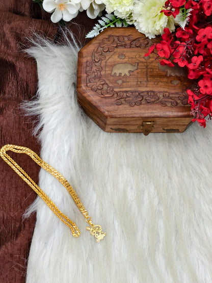 Forming matte finished (1Gram gold plated) Leaf  Chain With Doller
