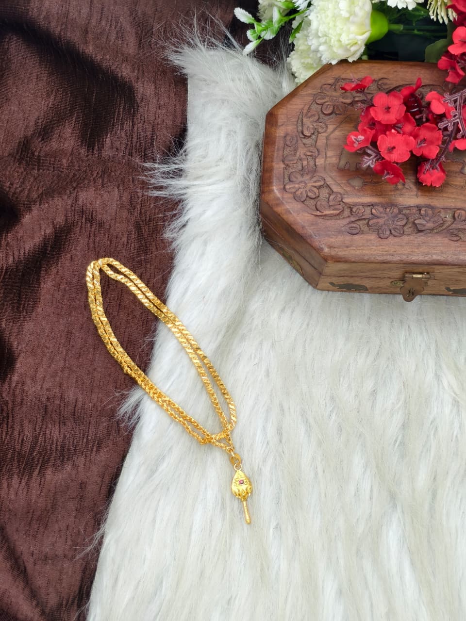 Forming matte finished (1Gram gold plated) Leaf  Chain With Doller
