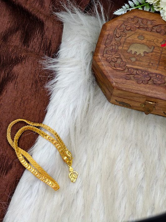 Forming matte finished (1Gram gold plated) V Patta Chain with Doller