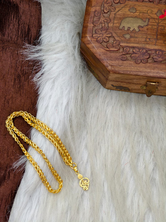 Forming matte finished (1Gram gold plated) Lotus Chain with Doller