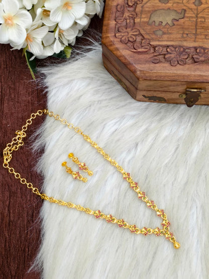 Trending Mini Gold Necklace Set – Premium Gold Look Finished