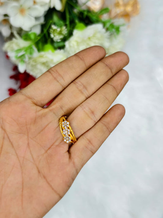 Elegant Women’s 1 Gram Gold Ring – Matte Finish