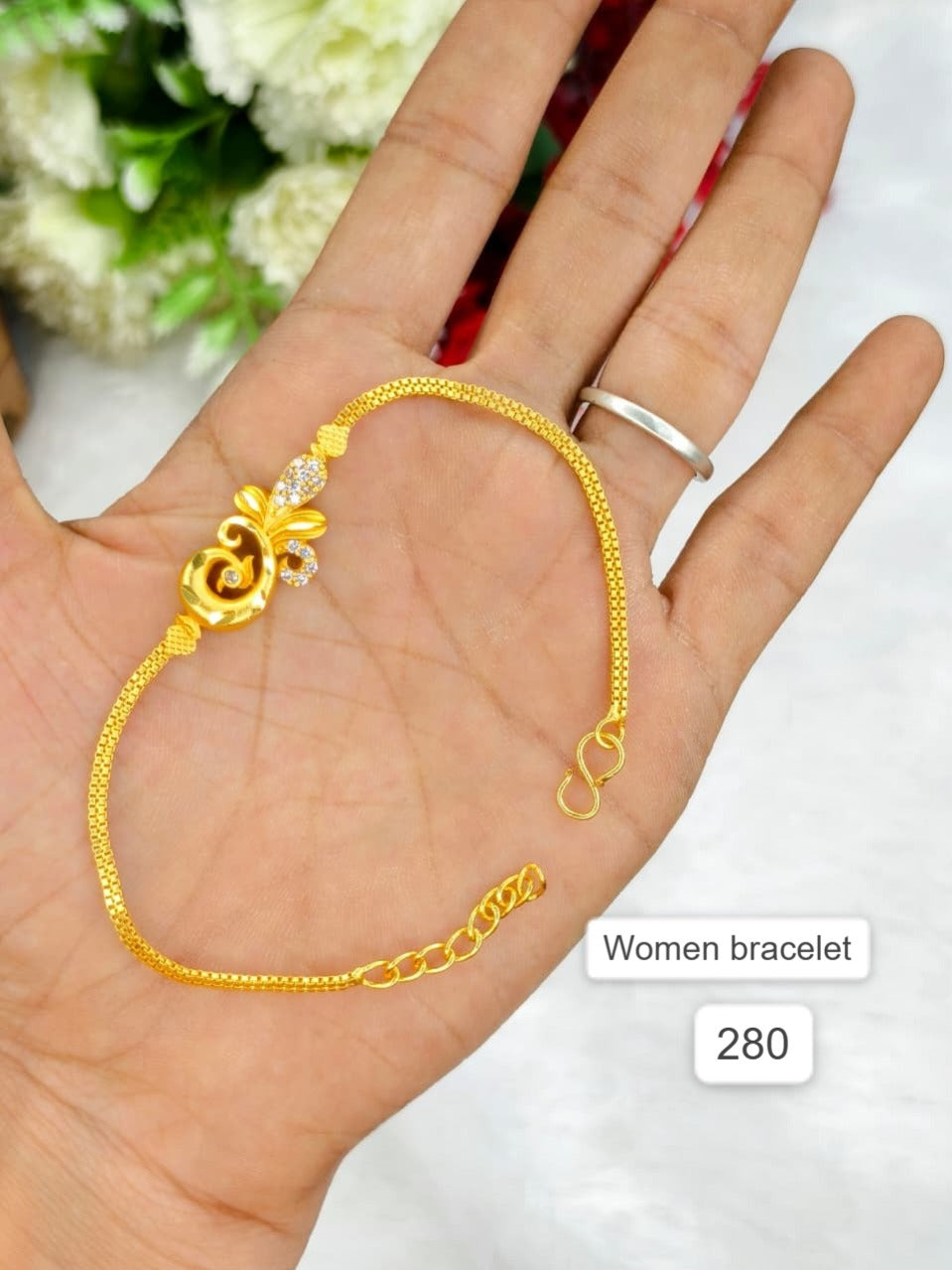 Elegant Women’s Bracelet – 1 Gram Gold with Matte Finish
