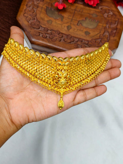 1 Gram Gold Plated Choker Necklace for Women | Traditional & Elegant Jewellery