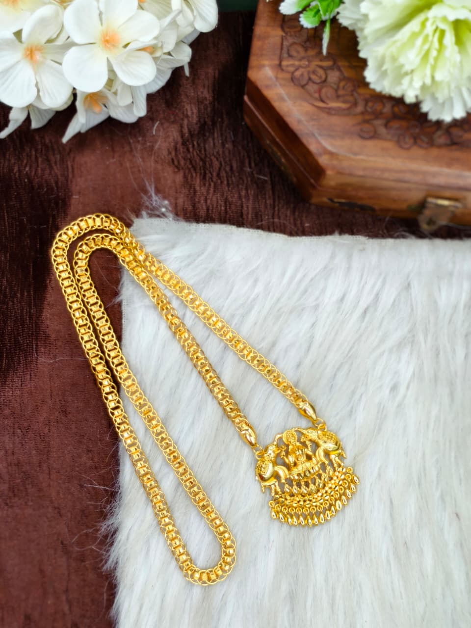 ✨Micro Ring Dollar chain Matte Finish Chain – Gold Plated Jewellery for Women✨