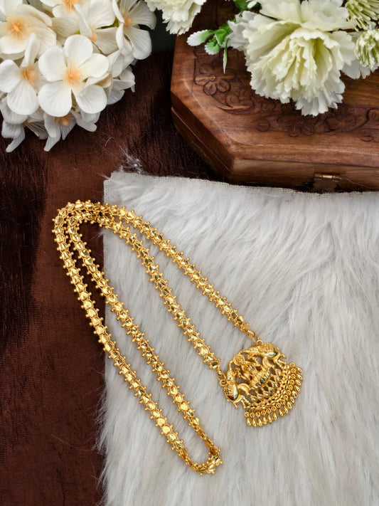 ✨Micro A Heart Dollar Chain Matte Finish Chain – Gold Plated Jewellery for Women✨