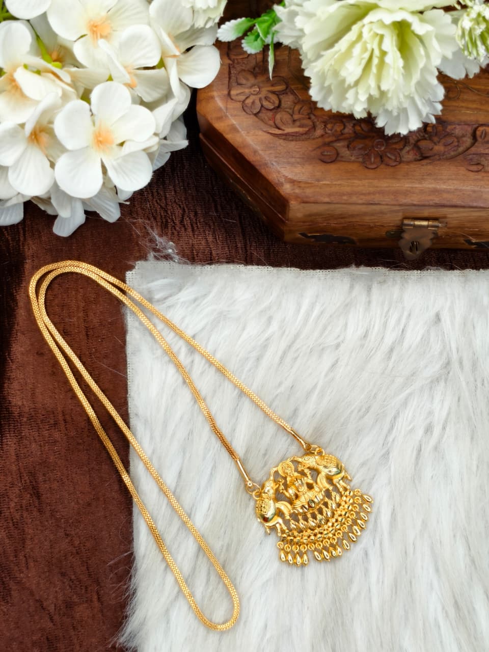 ✨Micro Box Dollar Chain Matte Finish Chain – Gold Plated Jewellery for Women✨