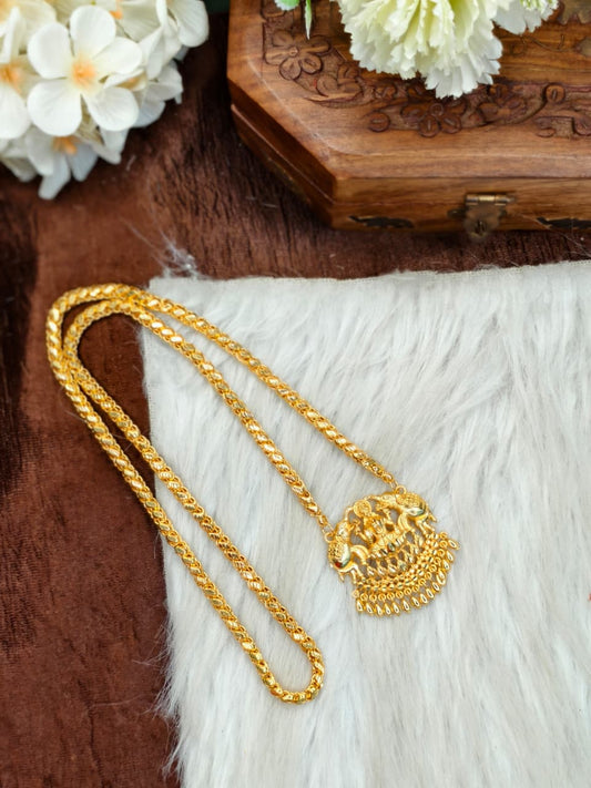 ✨Micro Sundari Dollar Chain Matte Finish Chain – Gold Plated Jewellery for Women✨