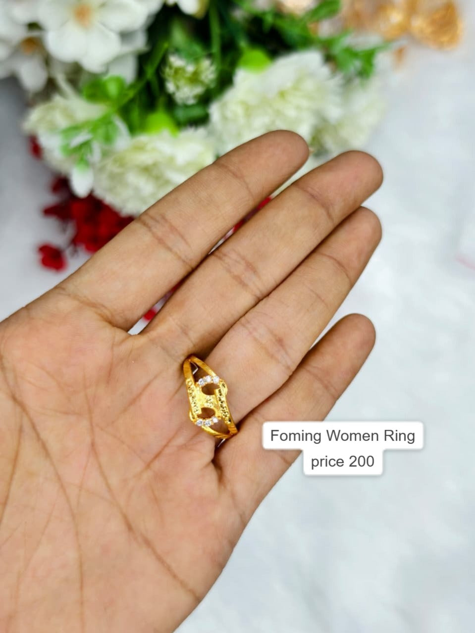 Elegant Women’s 1 Gram Gold Ring – Matte Finish