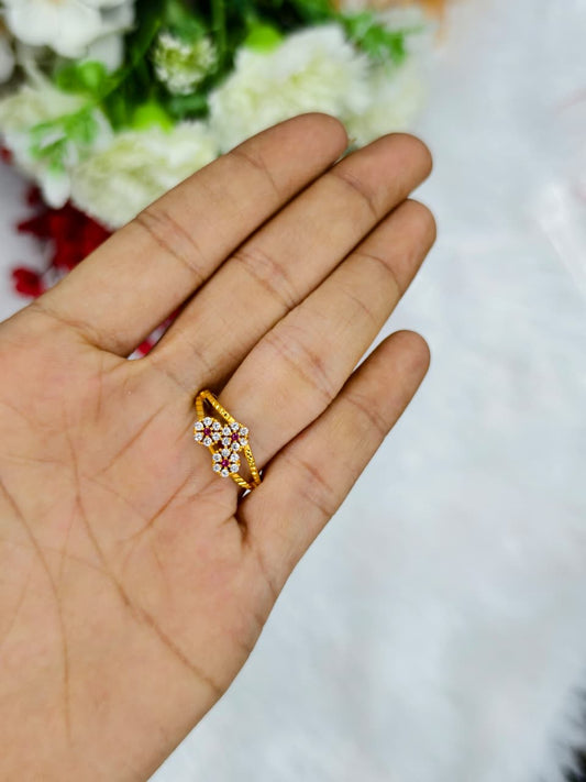 Elegant Women’s 1 Gram Gold Ring – Matte Finish