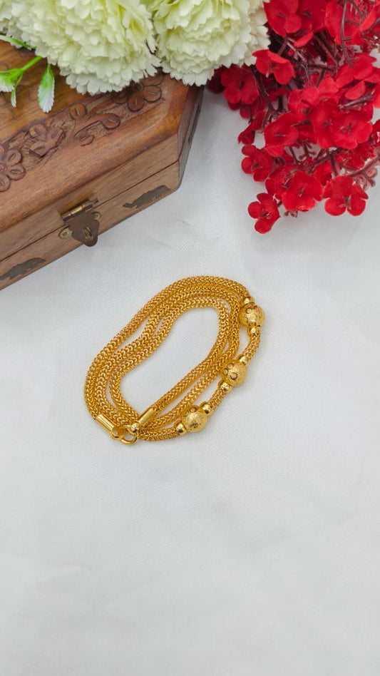 Micro gold plated Mugappu chain (1Gram Gold plated) Stone Model