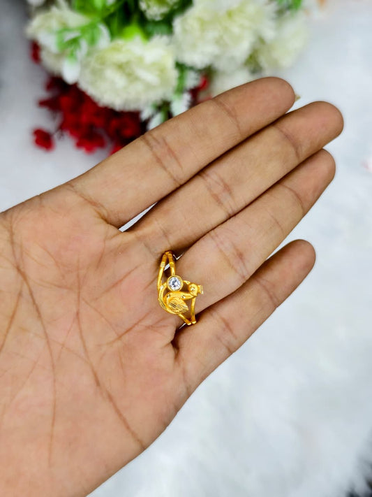 Elegant Women’s 1 Gram Gold Ring – Matte Finish