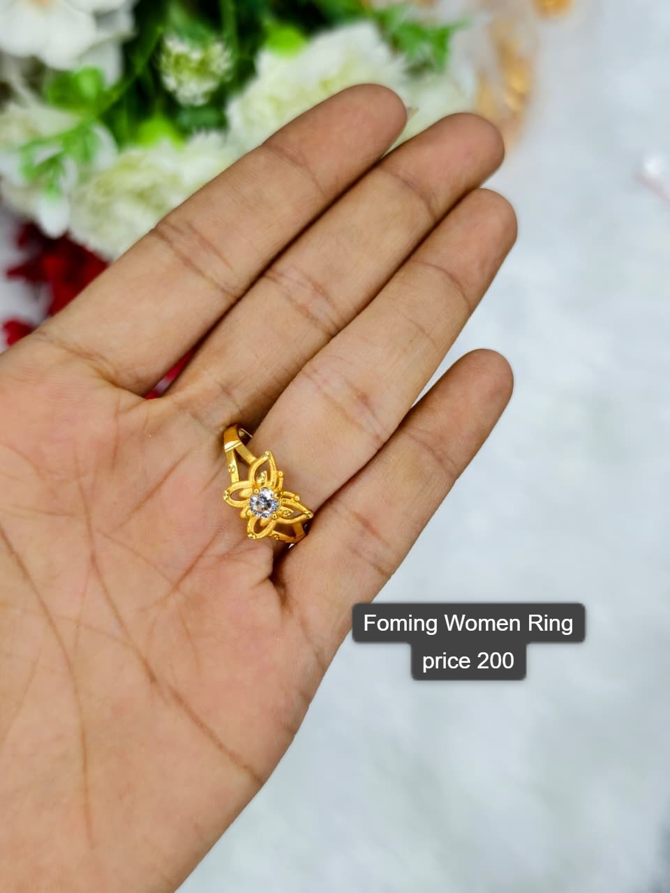 Elegant Women’s 1 Gram Gold Ring – Matte Finish