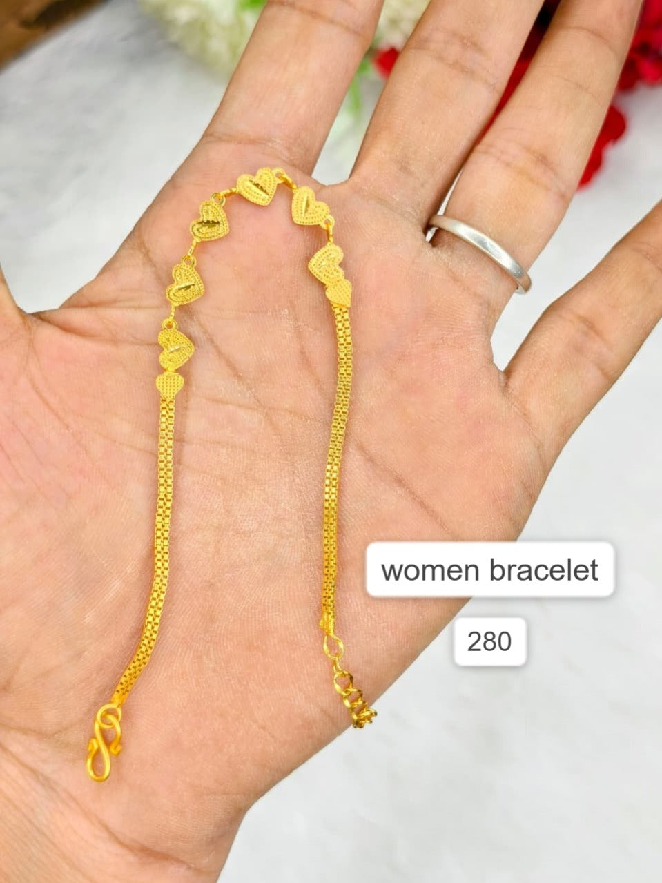 Elegant Women’s Bracelet – 1 Gram Gold with Matte Finish