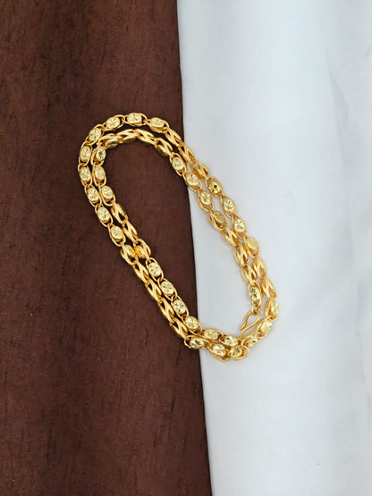 Men’s Elite Gold-Plated Chain – Modern Heavy-Style Design 24inc