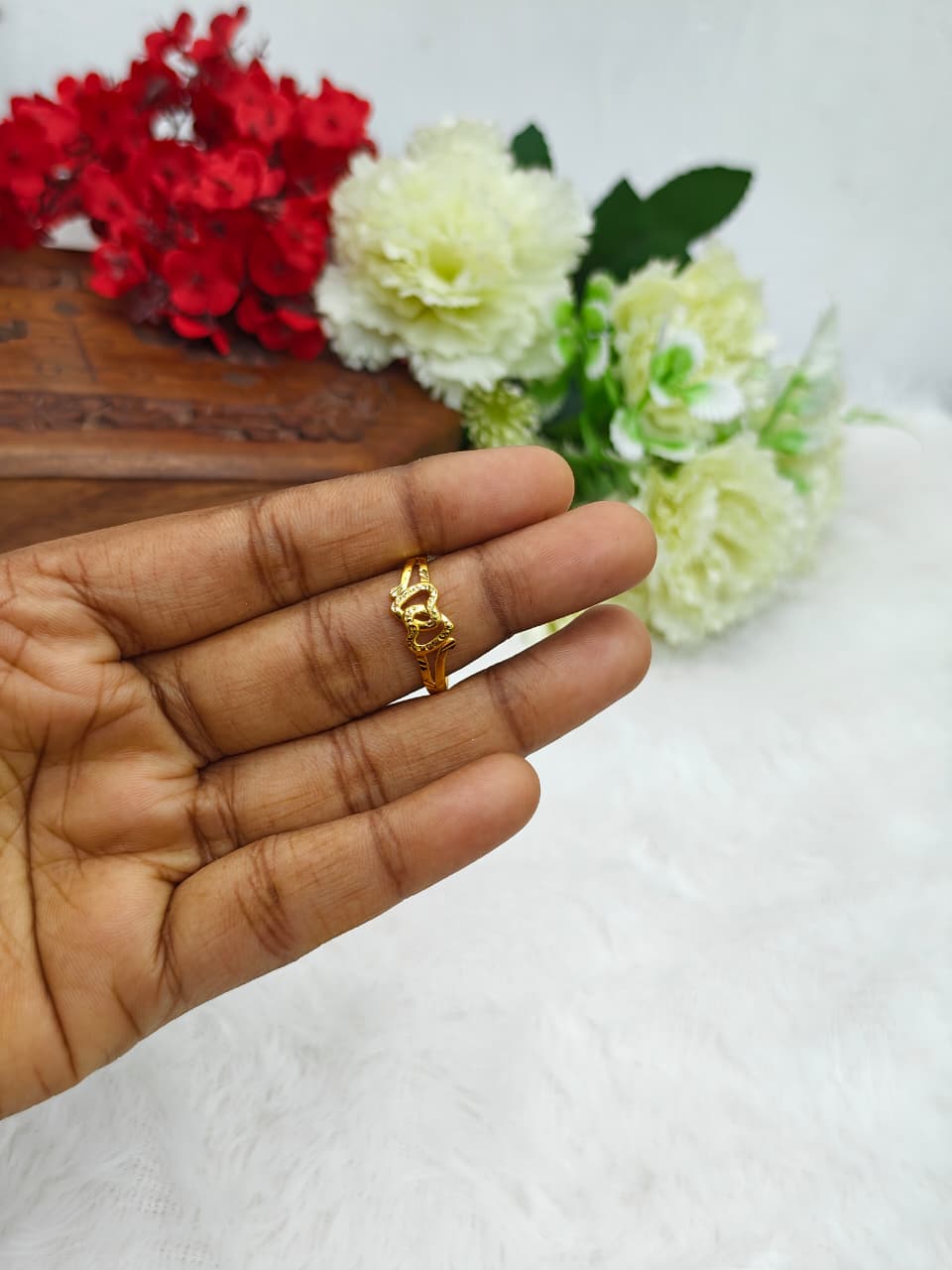 Elegant Women’s 1 Gram Gold plain Ring – Matte Finish