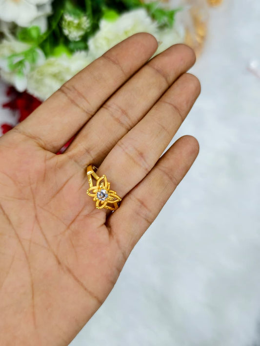 Elegant Women’s 1 Gram Gold Ring – Matte Finish