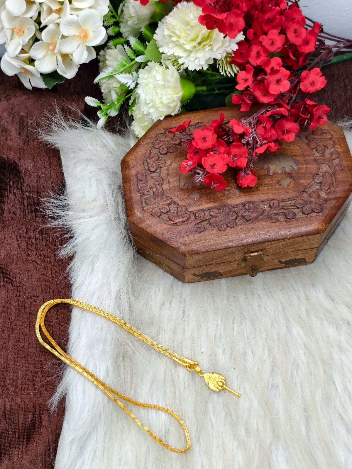 Forming matte finished (1Gram gold plated) Box  Chain With Doller