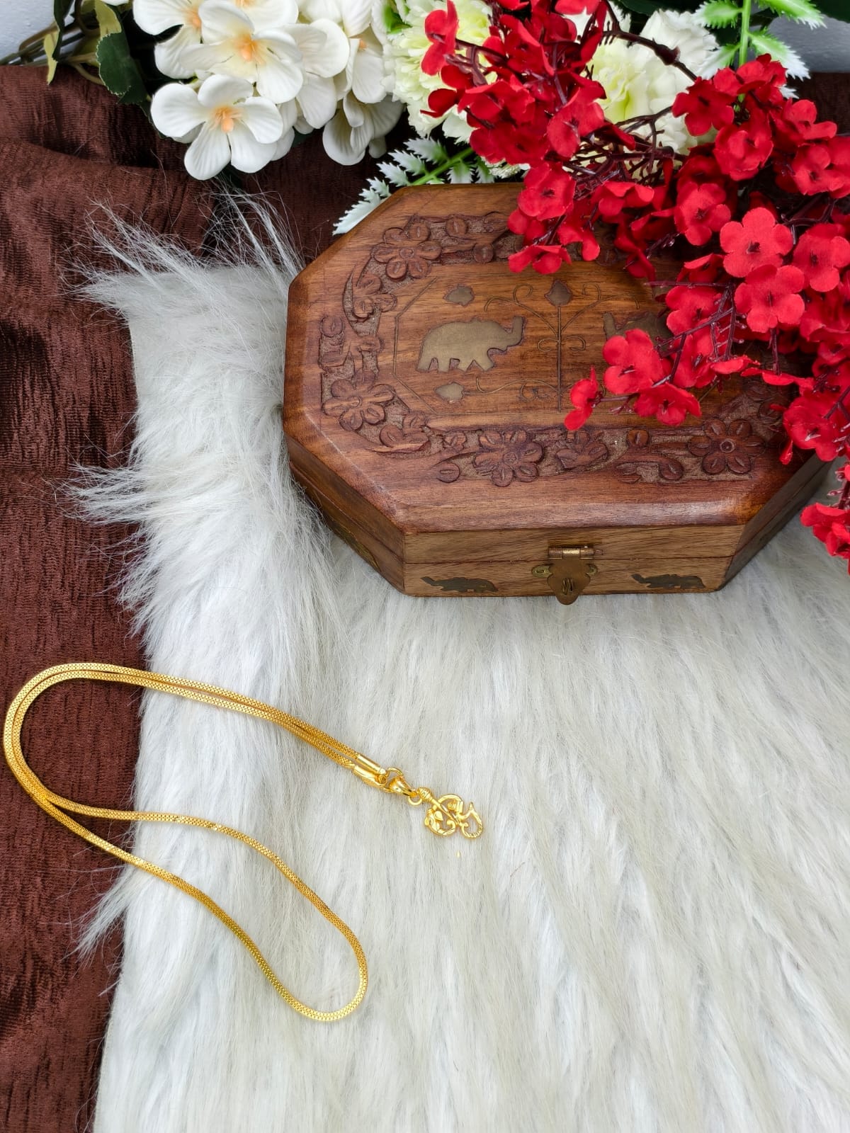 Forming matte finished (1Gram gold plated) Box Chain with Doller