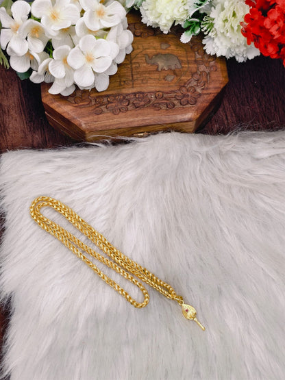 Forming matte finished (1Gram gold plated) lotus Chain With Doller