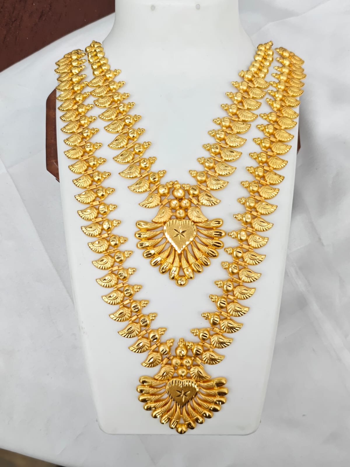 1 Gram Gold Plated Matte Finish Haram Necklace Combo for Women – Traditional Bridal Jewellery