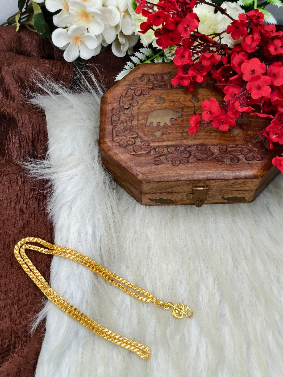 Forming matte finished (1Gram gold plated) Leaf Chain With Doller