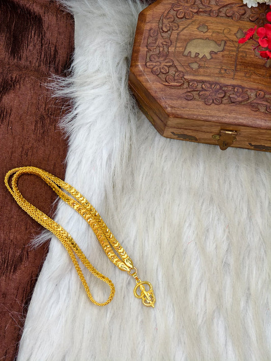 Forming matte finished (1Gram gold plated) V Patta Chain with Doller