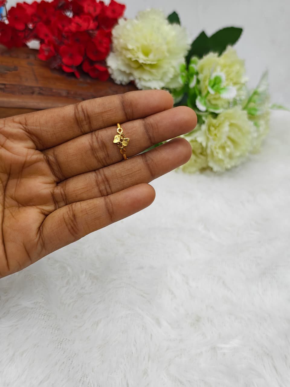 Elegant Women’s 1 Gram Gold plain Ring – Matte Finish
