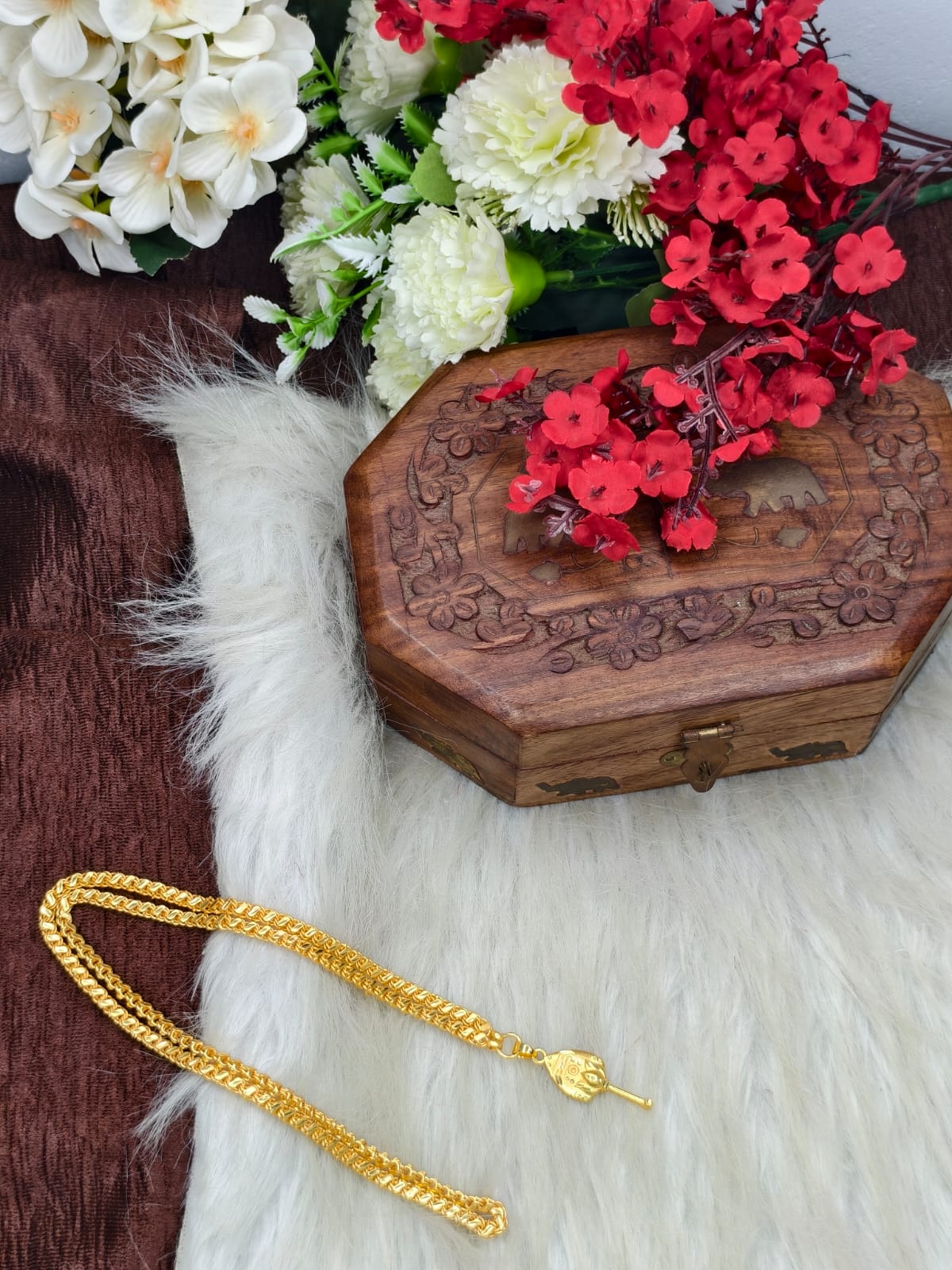 Forming matte finished (1Gram gold plated) Leaf  Chain With Doller