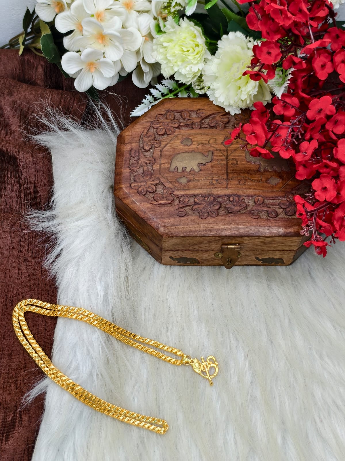 Forming matte finished (1Gram gold plated) Leaf Chain with Doller