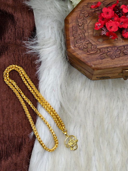 Forming matte finished (1Gram gold plated) Lotus Chain with Doller