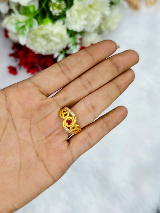 Elegant Women’s 1 Gram Gold Ring – Matte Finish