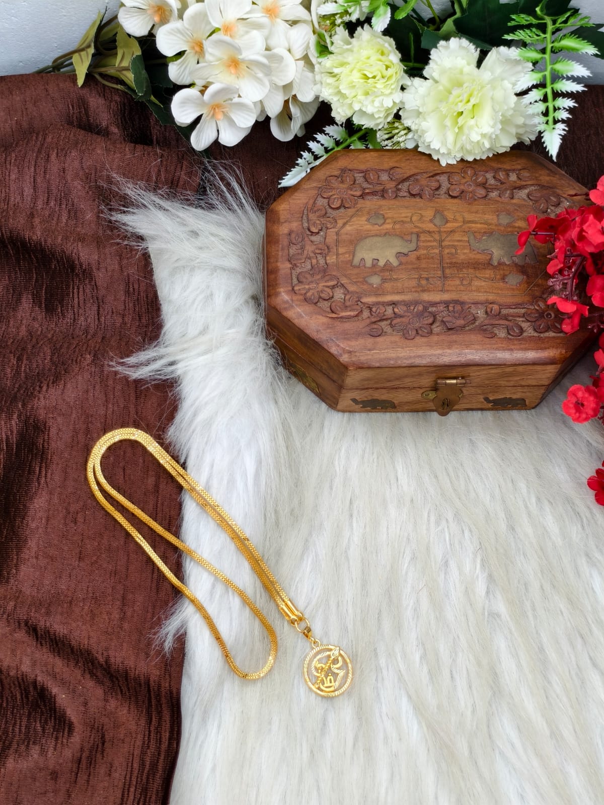 Forming matte finished (1Gram gold plated) Box Chain With Doller