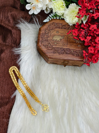 Forming matte finished (1Gram gold plated) Leaf  Chain With Doller