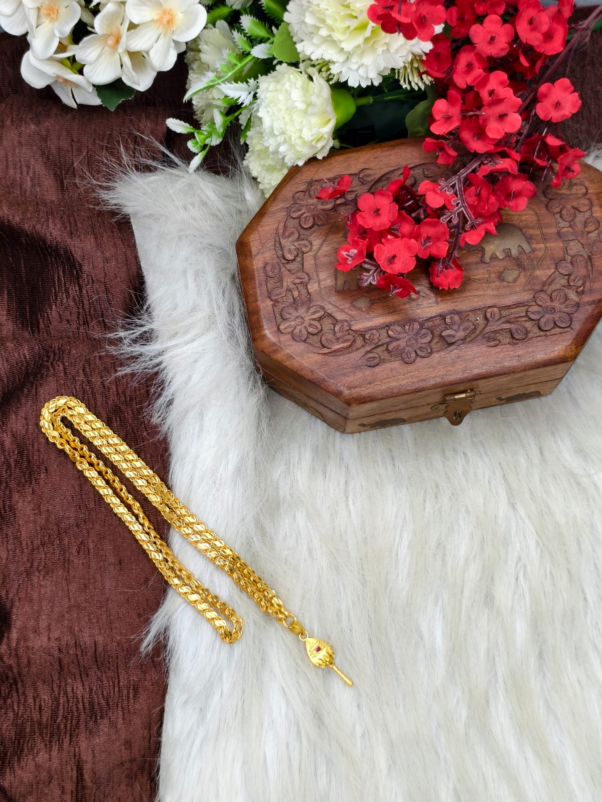 Forming matte finished (1Gram gold plated) Leaf  Chain With Doller