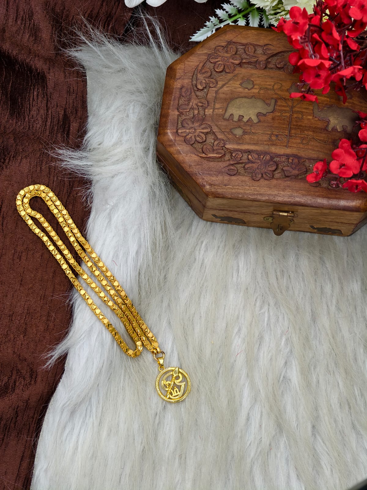 Forming matte finished (1Gram gold plated) Leaf Chain With Doller