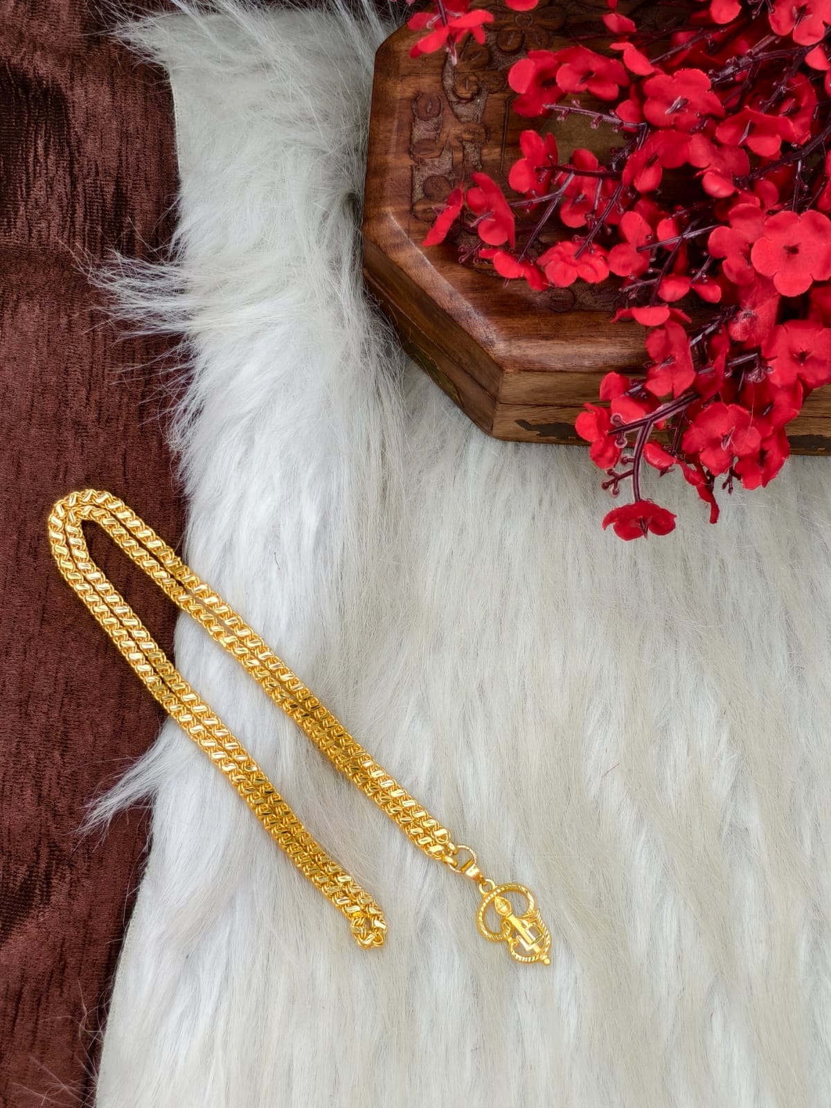 Forming matte finished (1Gram gold plated) Leaf Chain with Doller