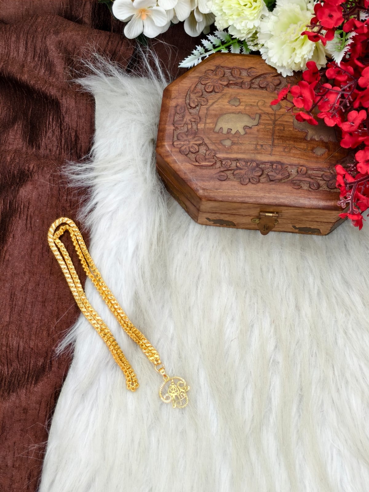 Forming matte finished (1Gram gold plated) Leaf  Chain With Doller