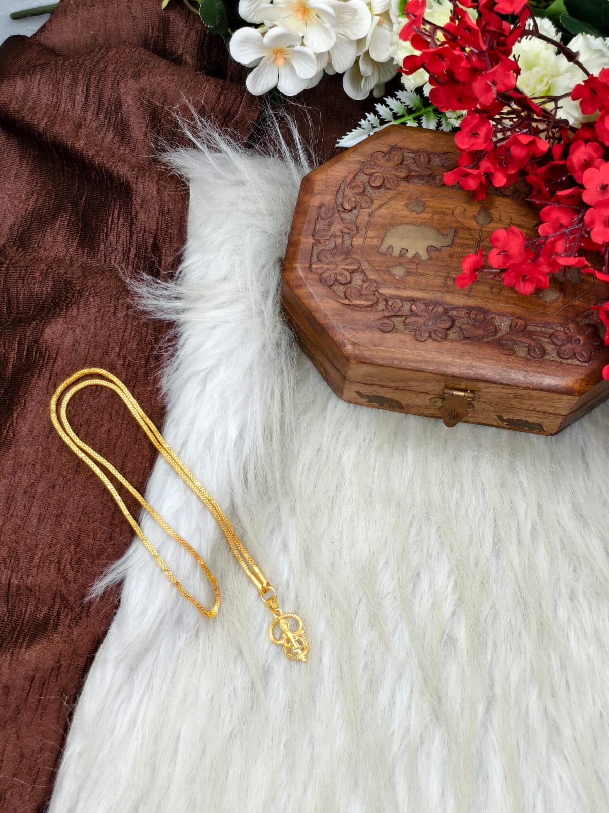 Forming matte finished (1Gram gold plated) Box Chain with Doller