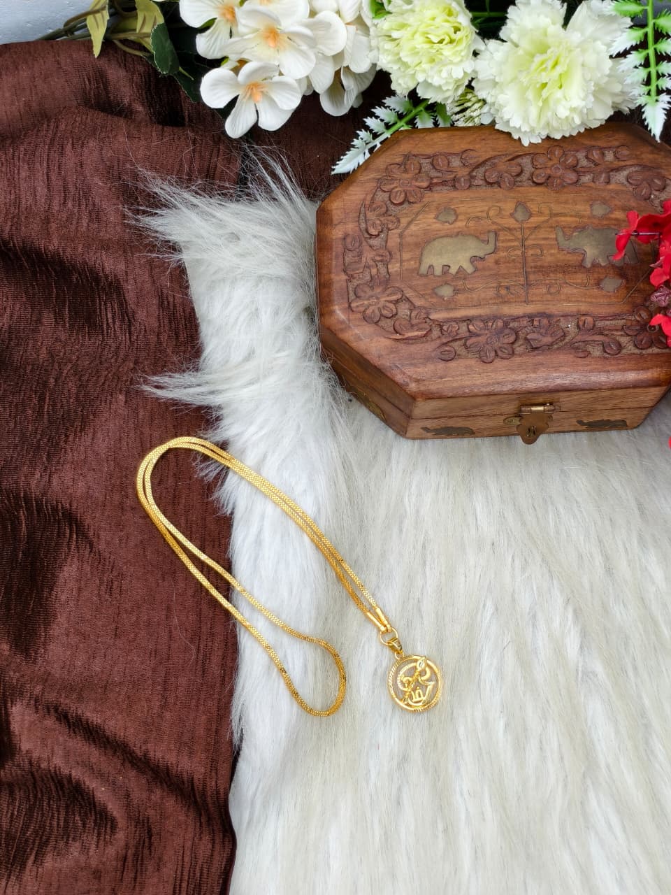 Forming matte finished (1Gram gold plated) Box Chain With Doller