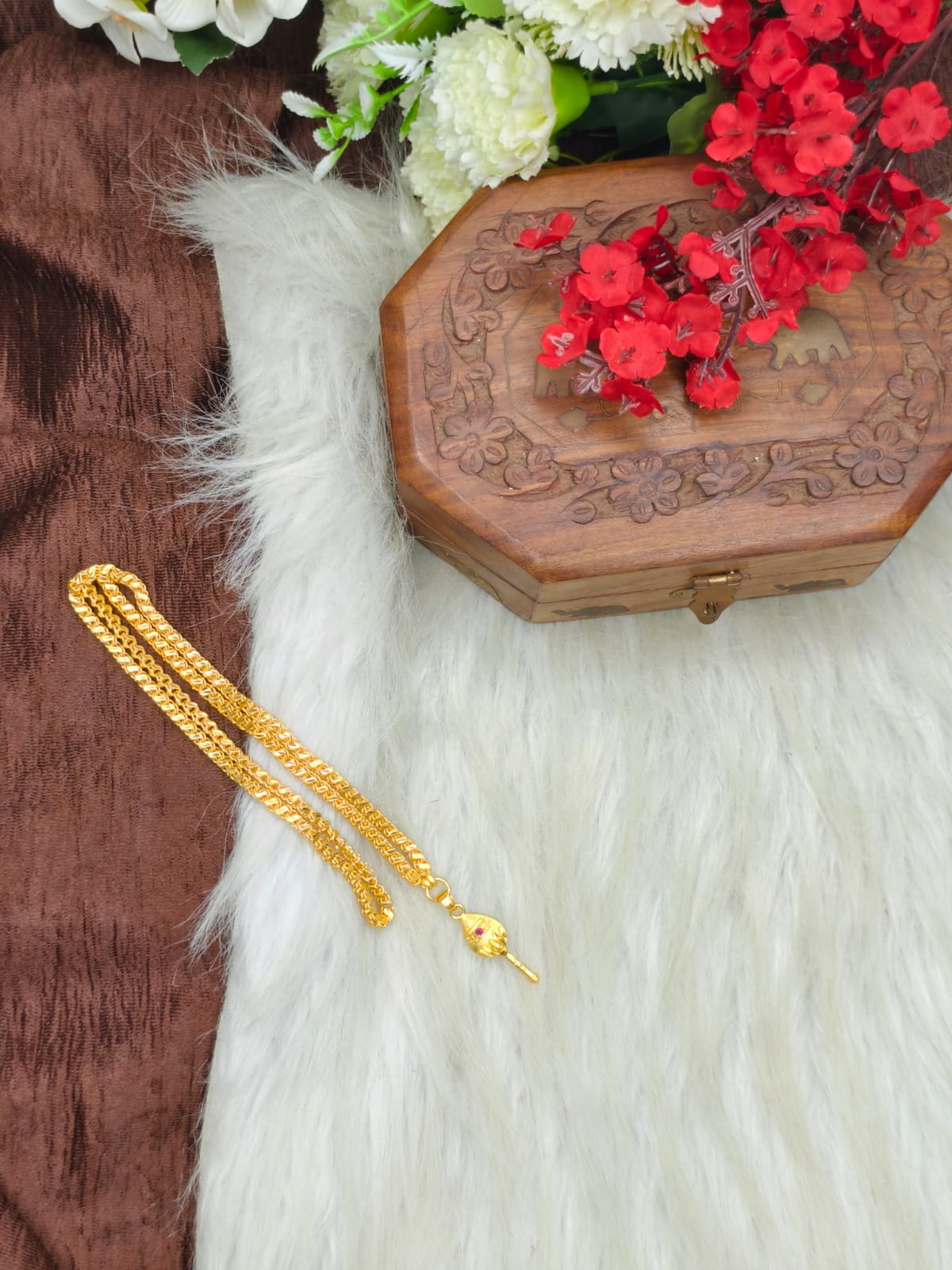 Forming matte finished (1Gram gold plated) Leaf  Chain With Doller