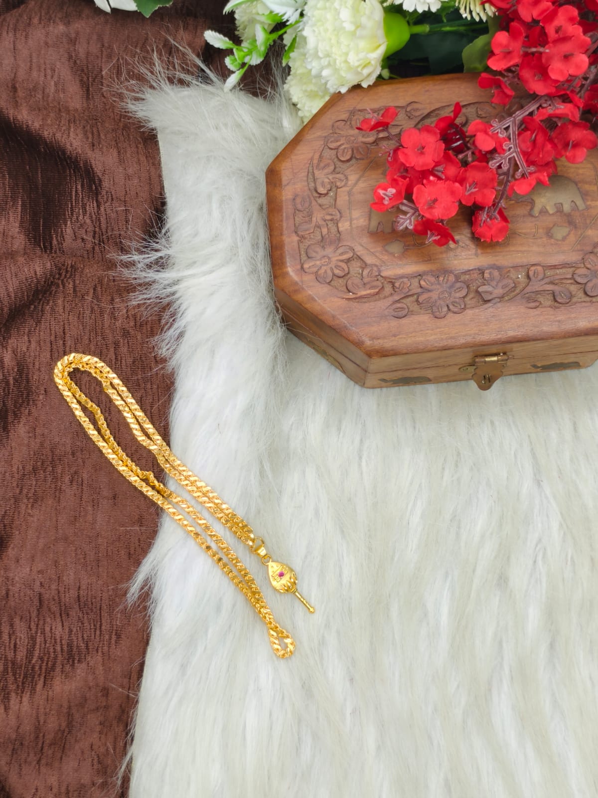 Forming matte finished (1Gram gold plated) Leaf  Chain With Doller