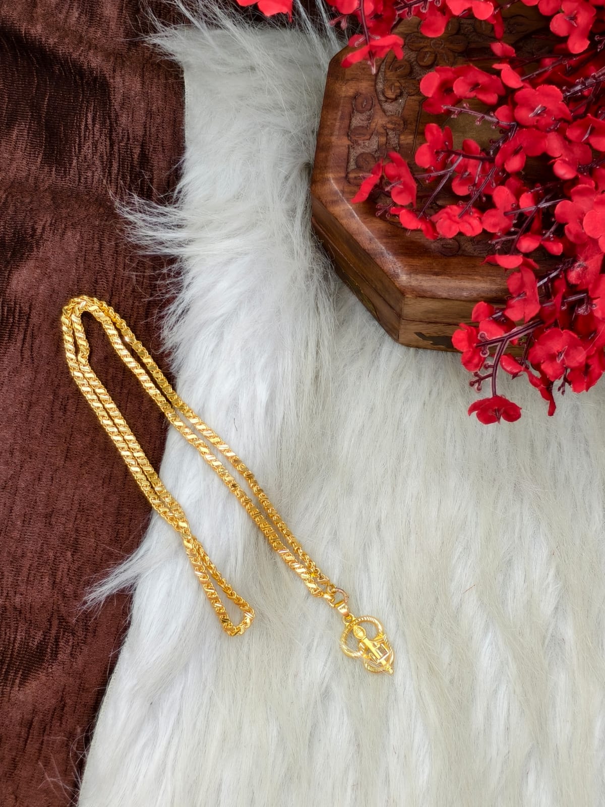 Forming matte finished (1Gram gold plated) Leaf Chain with Doller