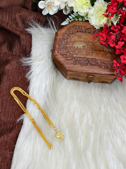 Forming matte finished (1Gram gold plated) Leaf  Chain With Doller