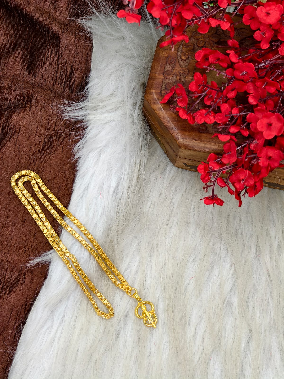 Forming matte finished (1Gram gold plated) Heart Chain with Doller