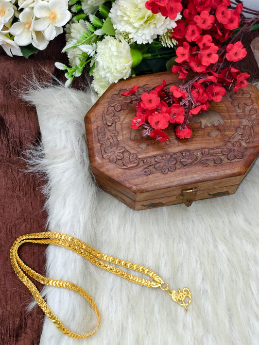 Forming matte finished (1Gram gold plated) Ring Chain with Doller