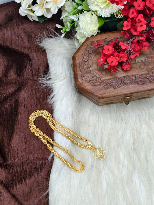 Forming matte finished (1Gram gold plated) Ring  Chain With Doller