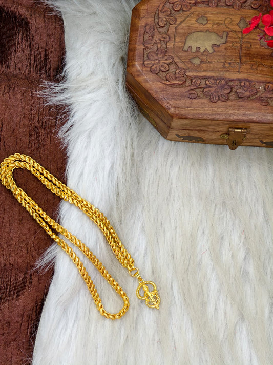 Forming matte finished (1Gram gold plated) Lotus Chain with Doller